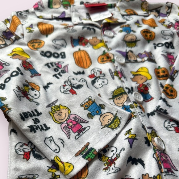 Toddler Peanuts Charlie Brown Halloween Theme Fleece Pajama Set Size 3T - Picture 3 of 11